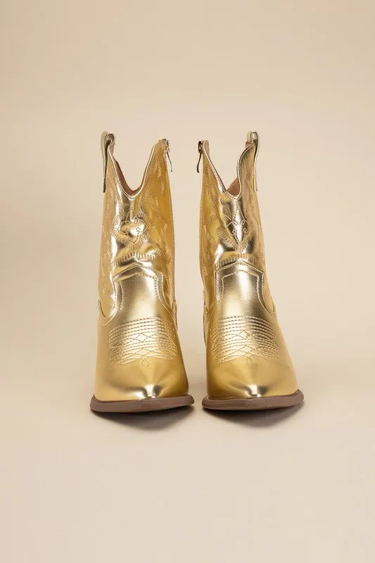 Sale - Metallic Westen Booties