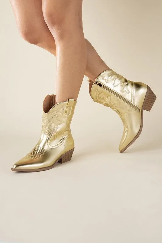 Sale - Metallic Westen Booties