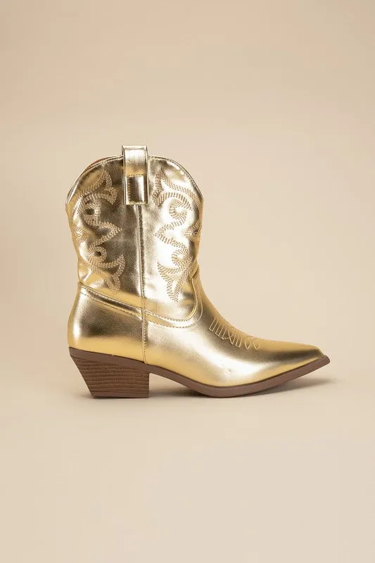 Sale - Metallic Westen Booties