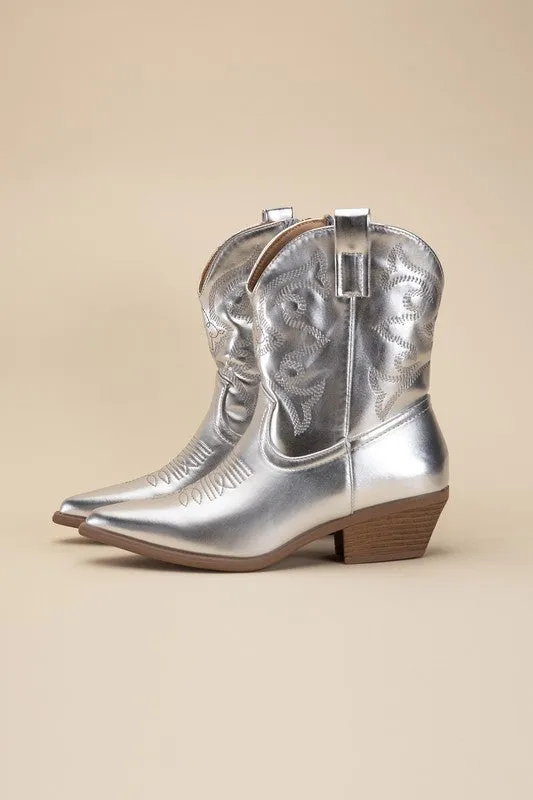 Sale - Metallic Westen Booties