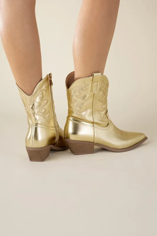 Sale - Metallic Westen Booties