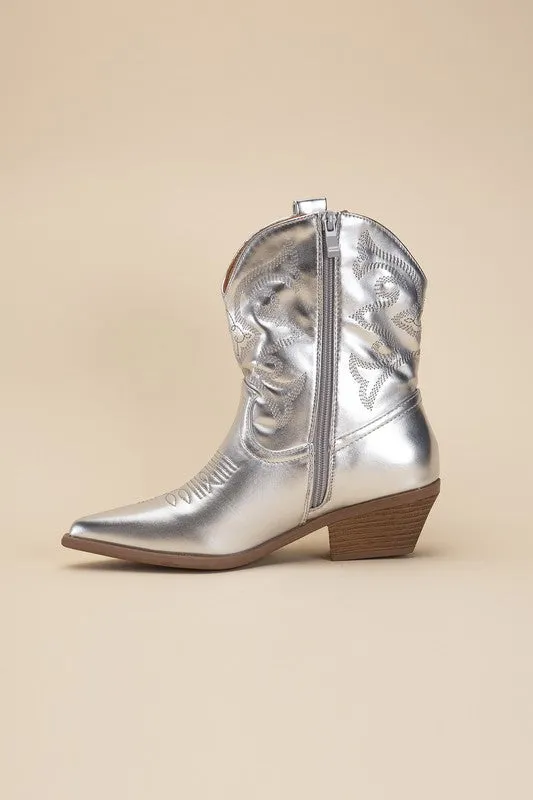 Sale - Metallic Westen Booties