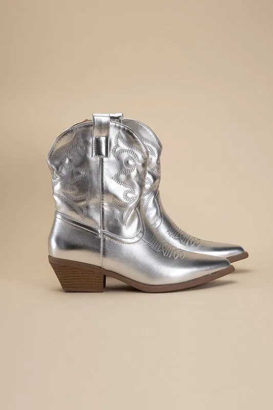 Sale - Metallic Westen Booties