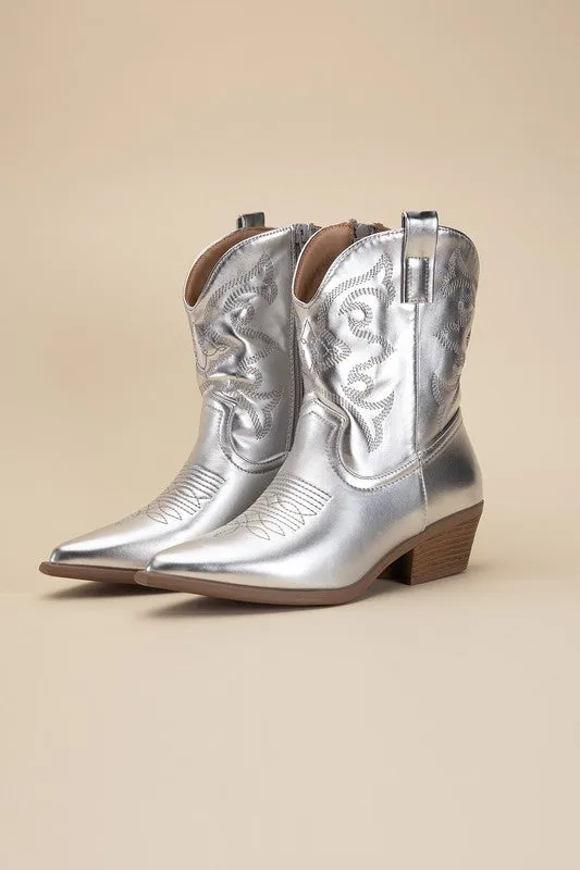Sale - Metallic Westen Booties