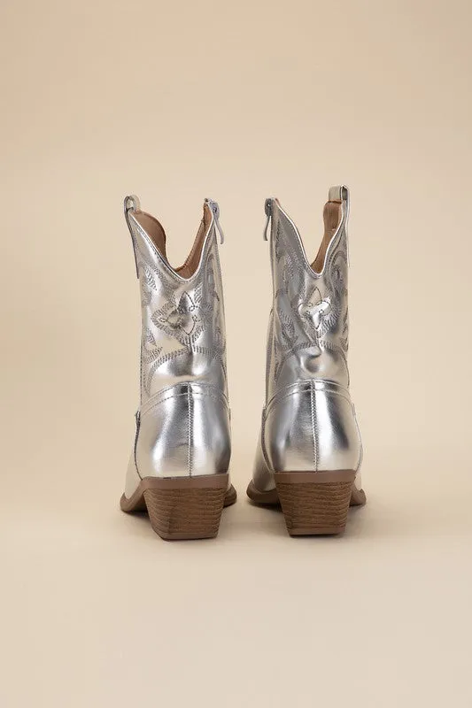 Sale - Metallic Westen Booties