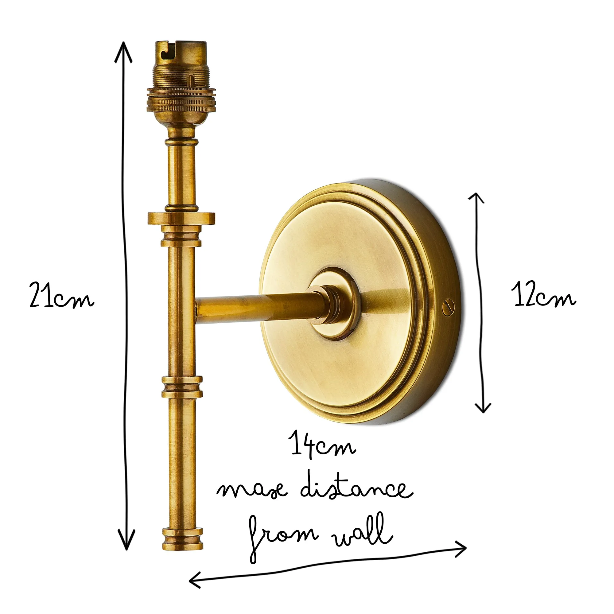 Single Chukka Wall fitting in antiqued brass