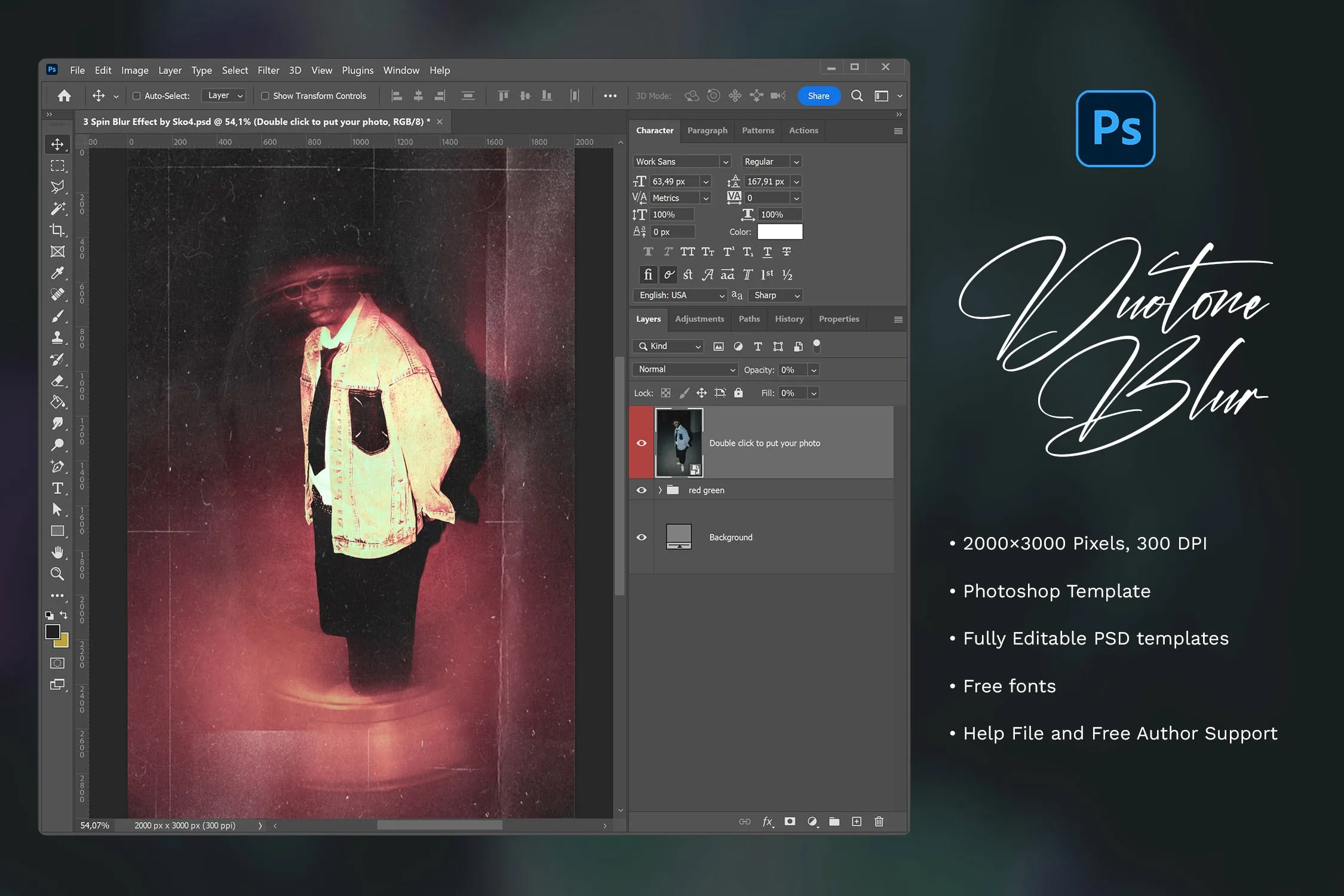 Spin Blurred Photo Template