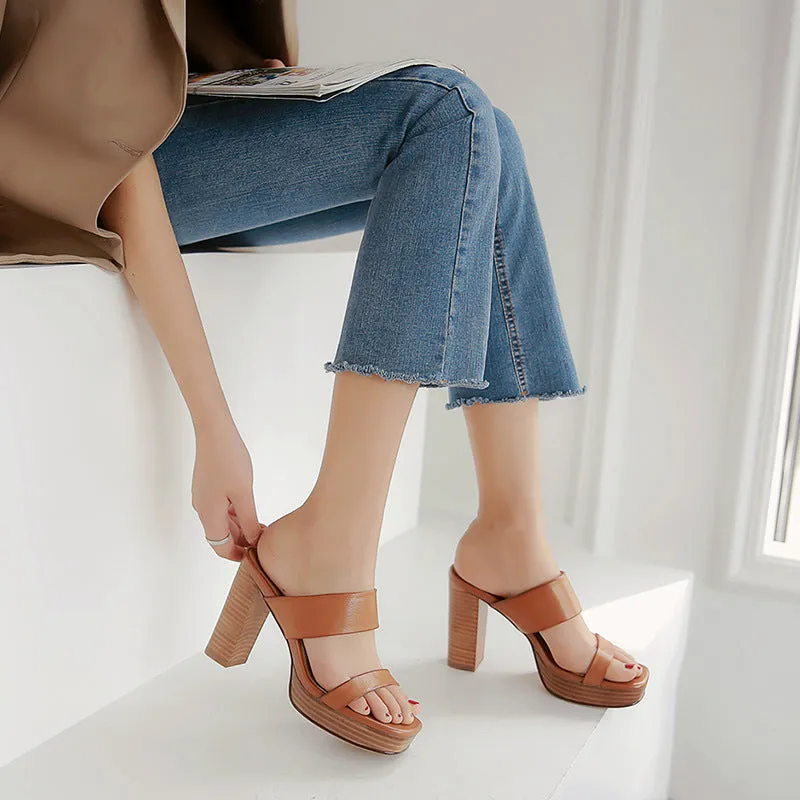 Stack Up Dual Strap Platform Mules