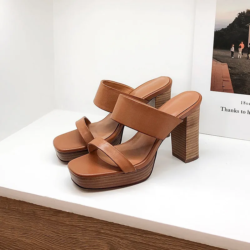 Stack Up Dual Strap Platform Mules
