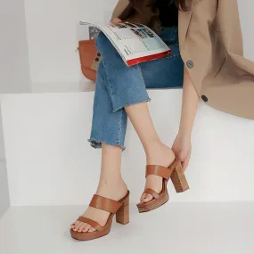 Stack Up Dual Strap Platform Mules