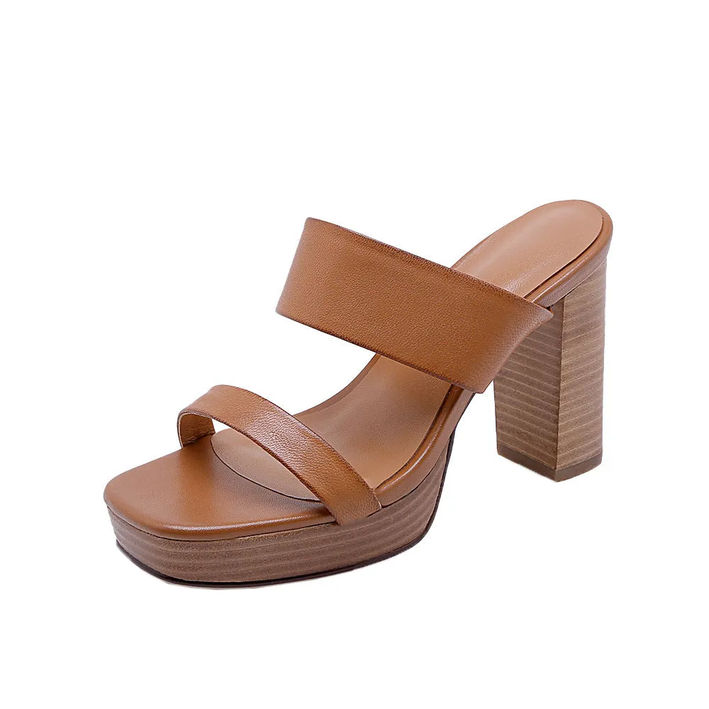 Stack Up Dual Strap Platform Mules