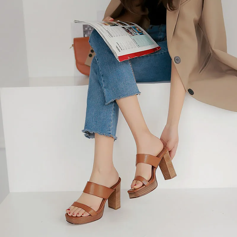 Stack Up Dual Strap Platform Mules