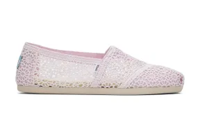 TOMS Womens Moroccan Alpargata Crochet Espadrille - Lilac