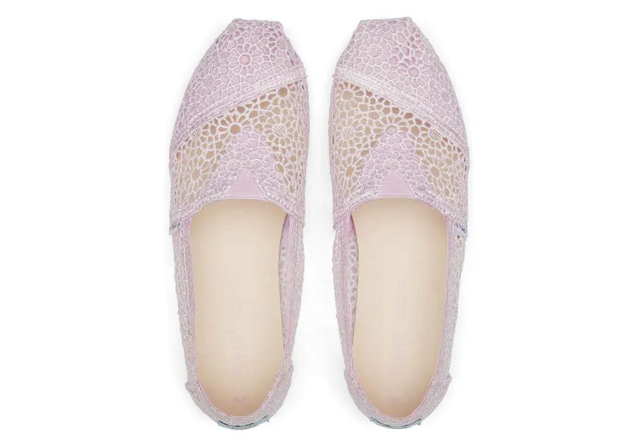TOMS Womens Moroccan Alpargata Crochet Espadrille - Lilac