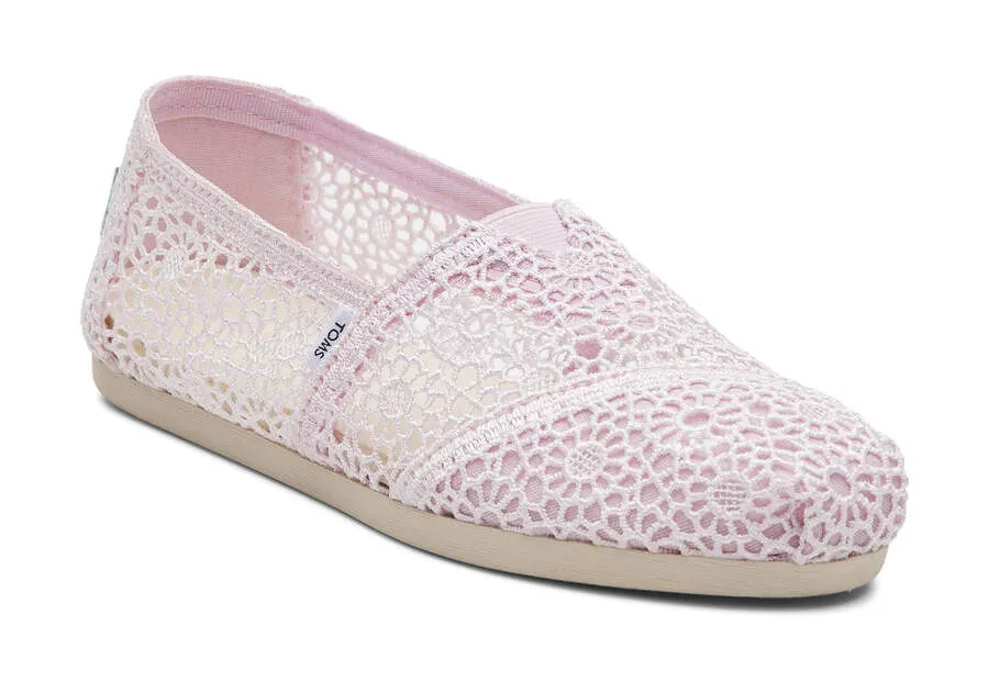 TOMS Womens Moroccan Alpargata Crochet Espadrille - Lilac