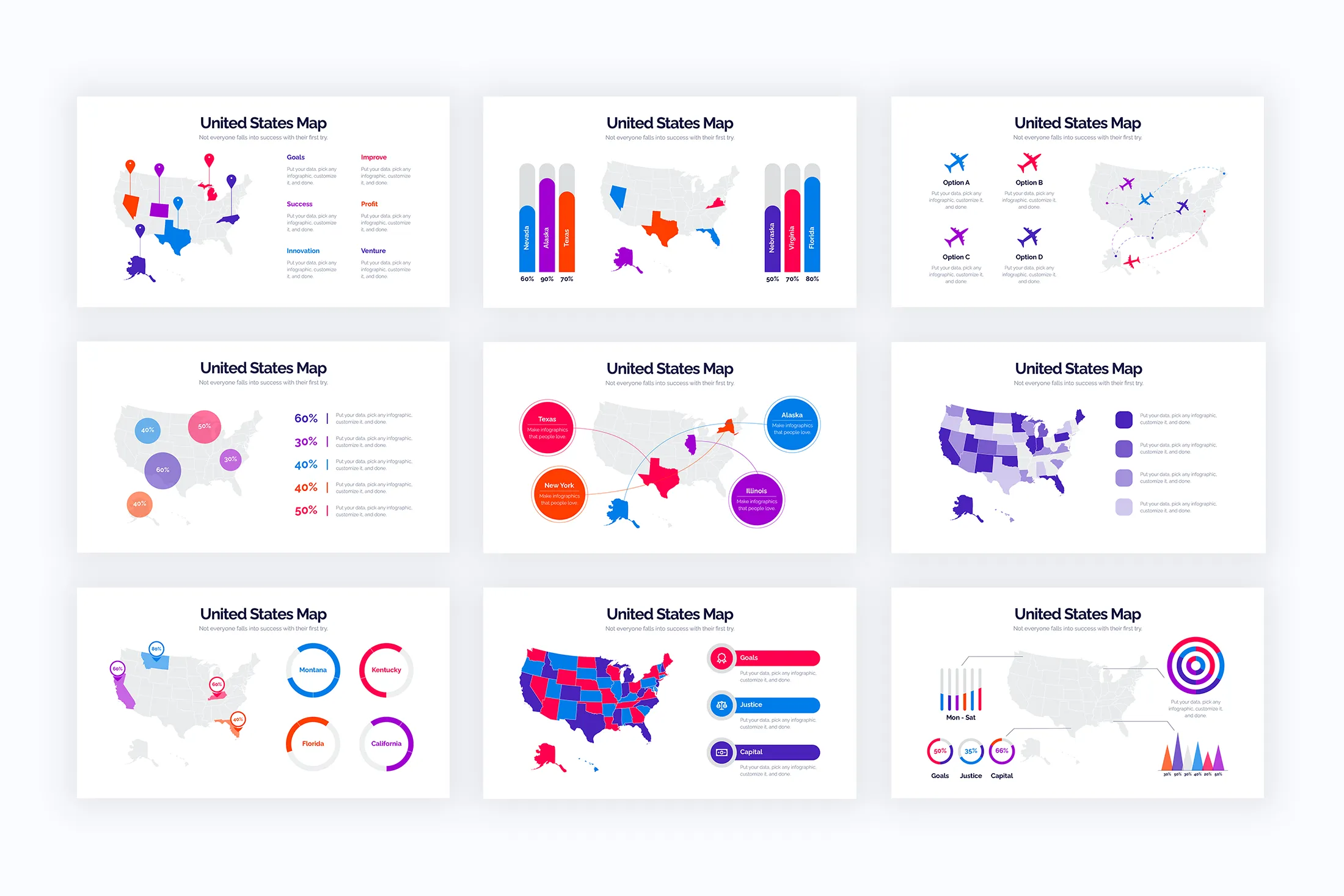 United States Map Powerpoint Infographics