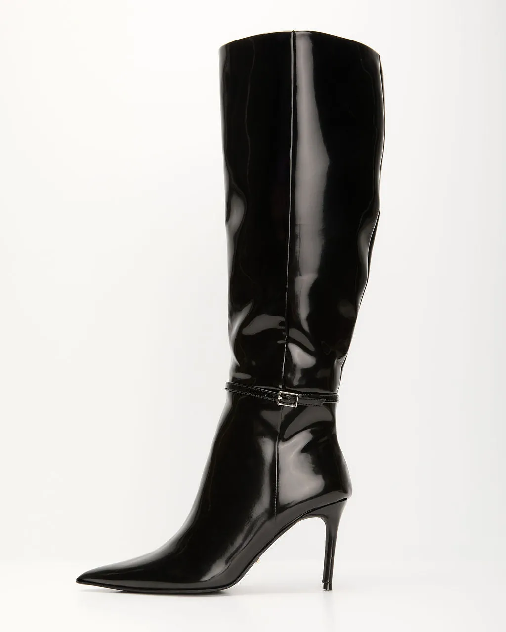 Violetta Patent Leather Heeled Knee High Boots