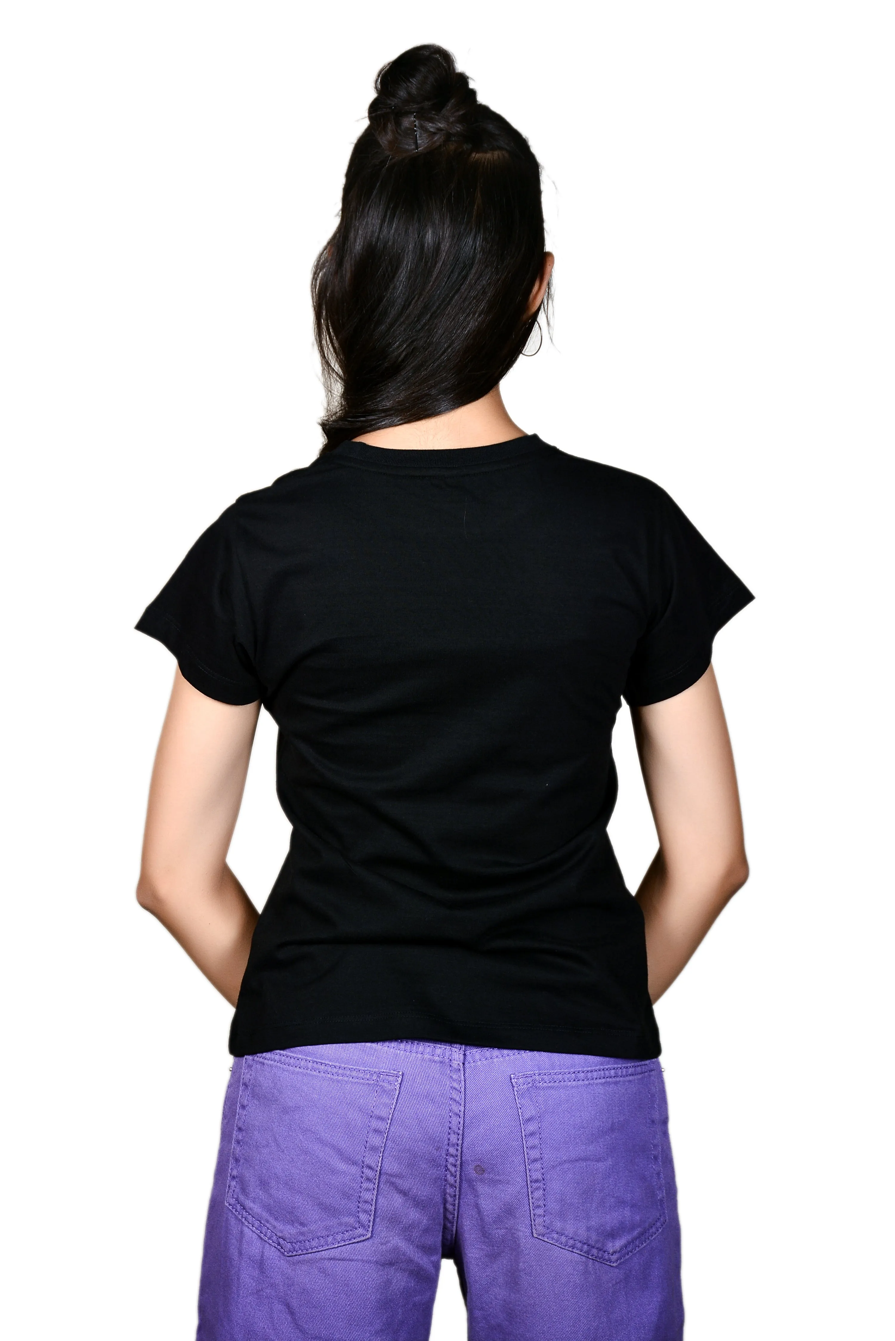 Women's Black KURT Graphic Printed Classic Fit Tshirt