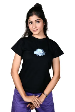 Women's Black KURT Graphic Printed Classic Fit Tshirt