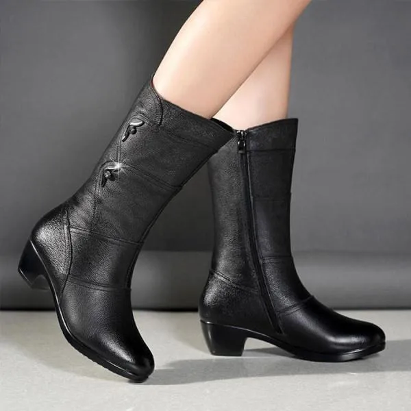 Women'S Chunky Heel Mid Boots 13031444
