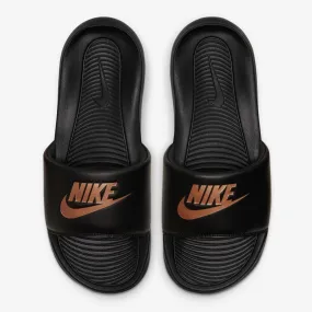 Women's Nike Victori One Slides "Black Metallic Bronze" (CN9677-001)