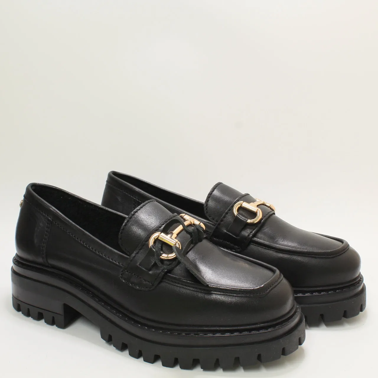 Womens Office Fairhope Chunky Snaffle Trim Loafers Black Uk Size 4