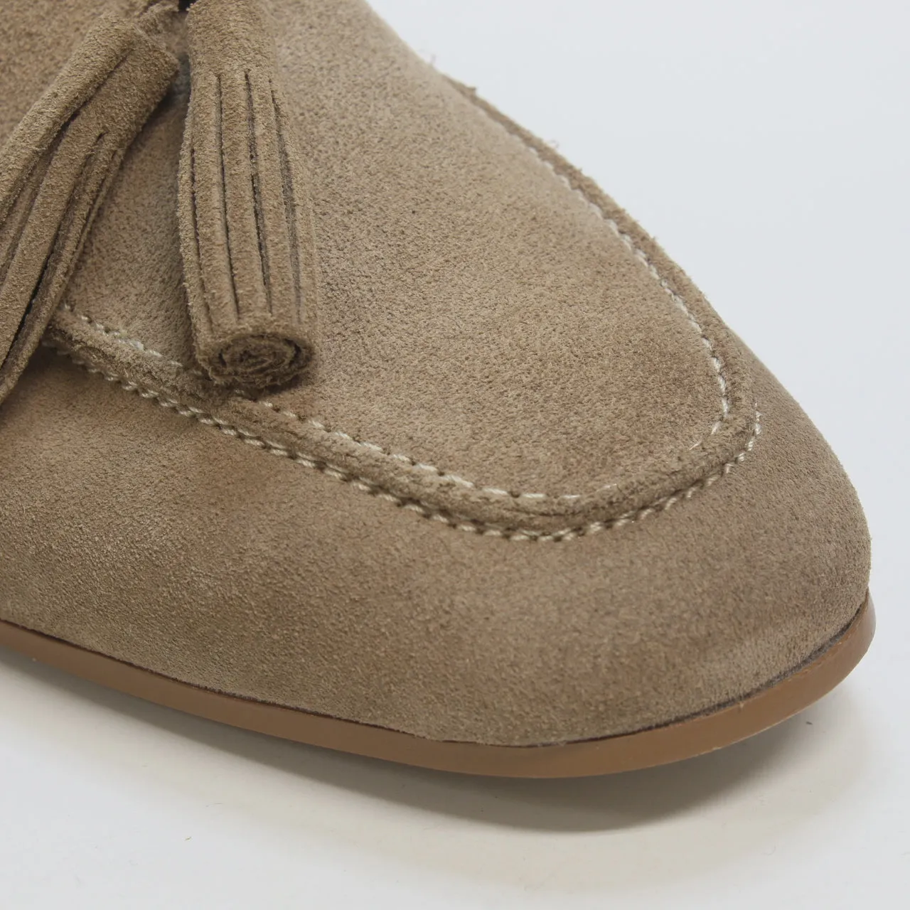 Womens Office Fond Tassel Loafers Taupe Suede Uk Size 4