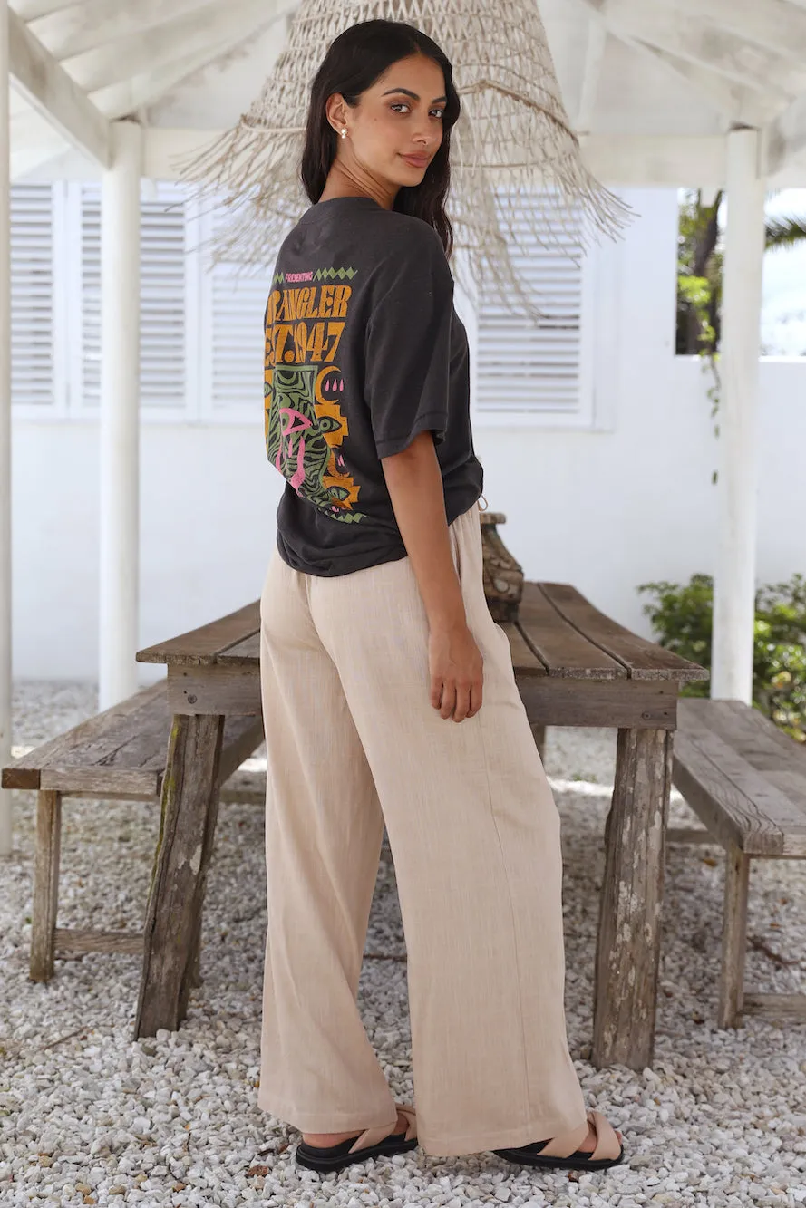 WRANGLER Aztec Camera Baggy Hemp Tee Worn Black