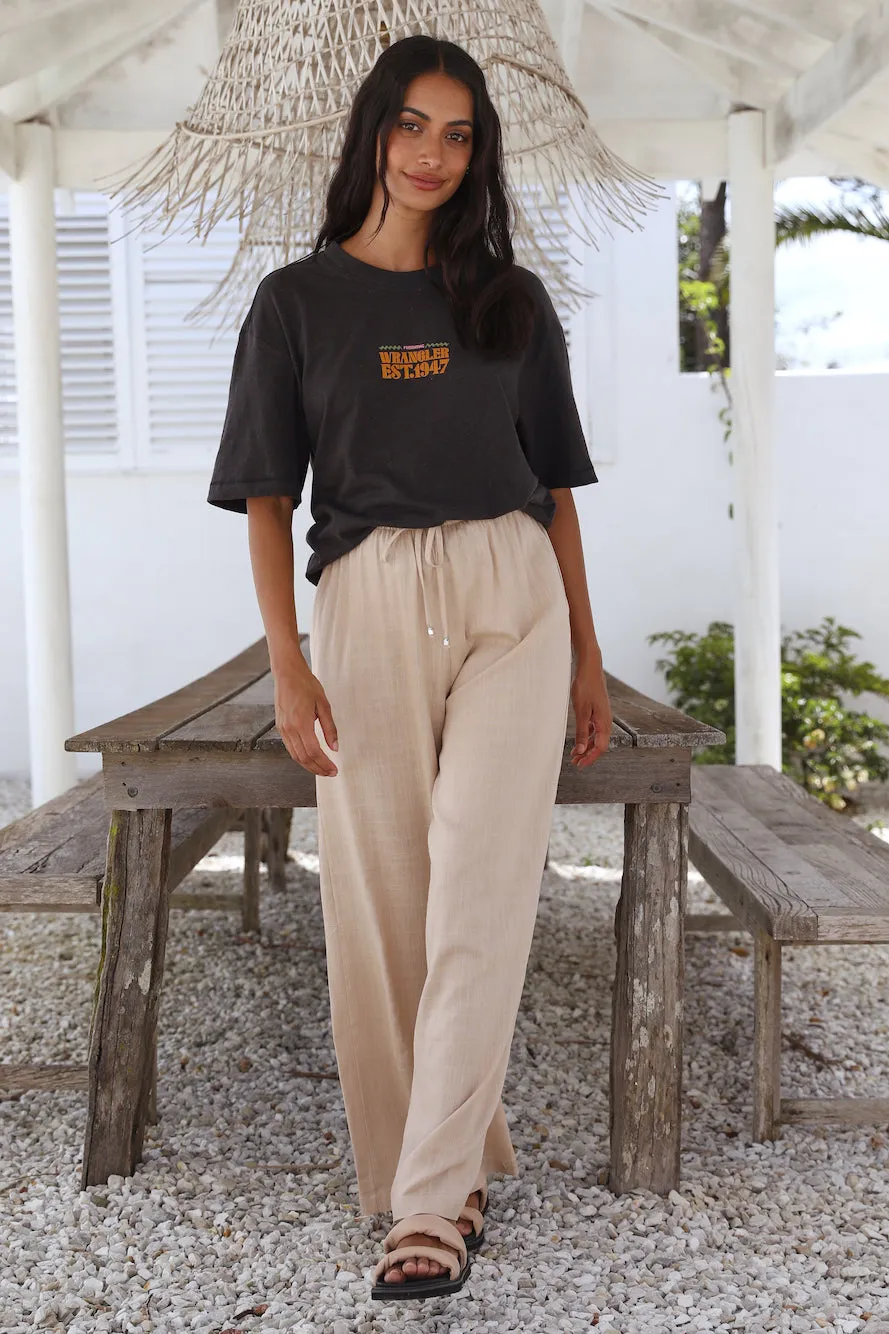 WRANGLER Aztec Camera Baggy Hemp Tee Worn Black