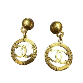 XL CC Logo Pendant Vintage Earrings